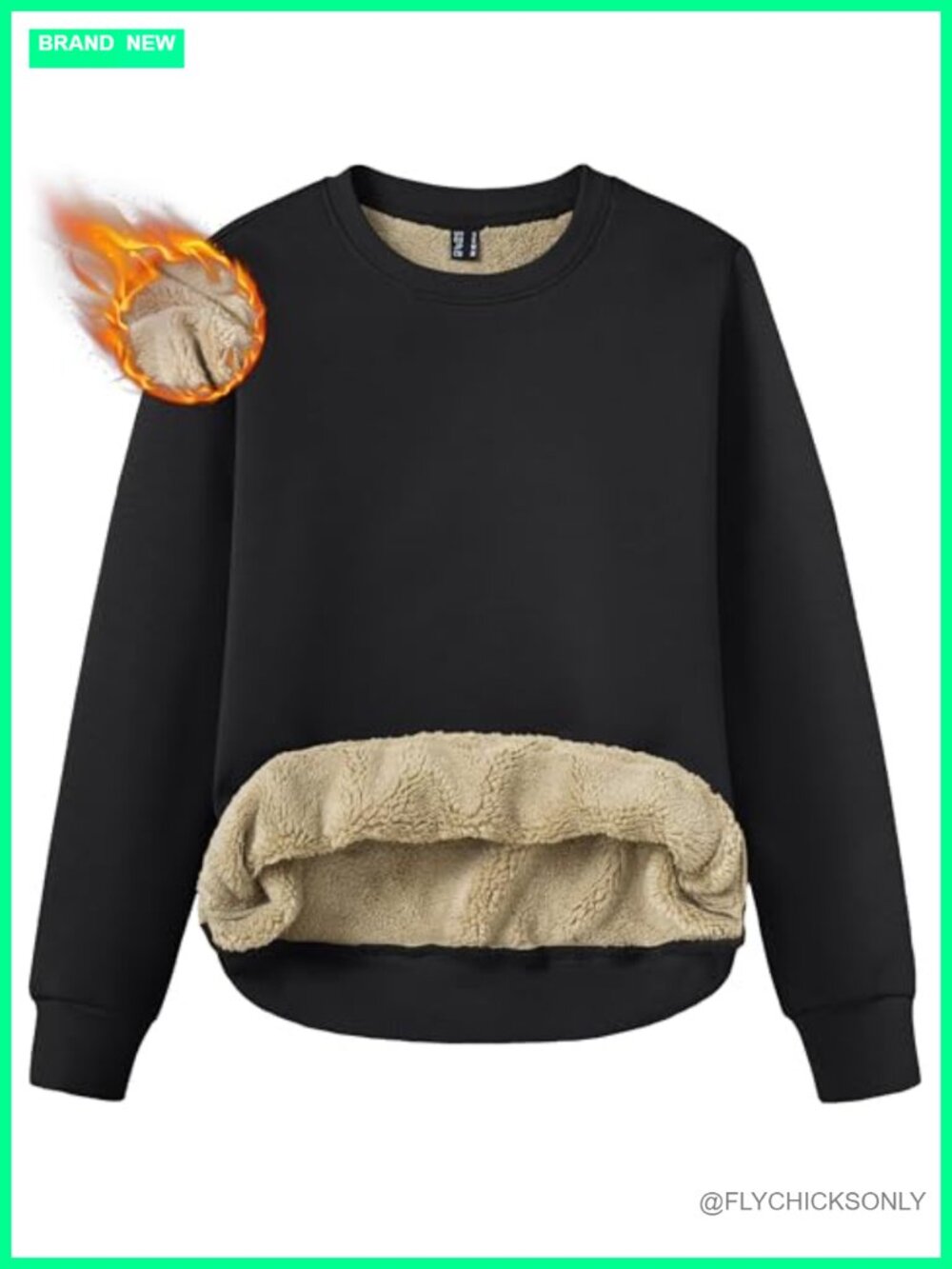 Fleece Lined Sherpa Pullover Sweatshirt Crewneck Thermal Winter Top